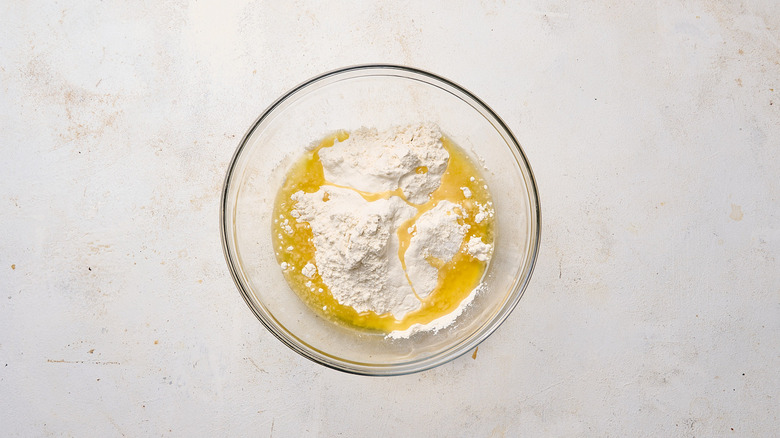 dough ingredients in a bowl