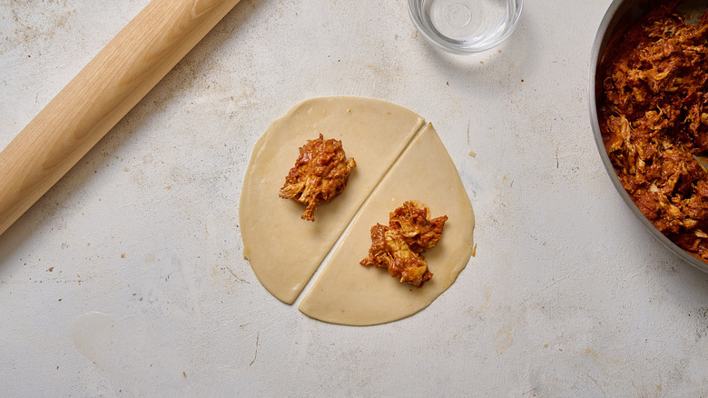 curry added to samosa dough