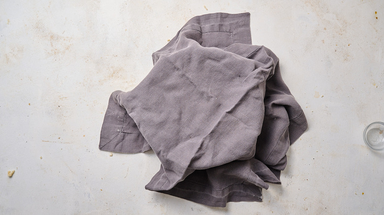 Bowl covered with towel