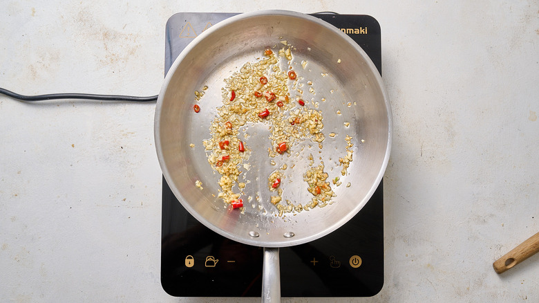 cooking aromatics in skillet