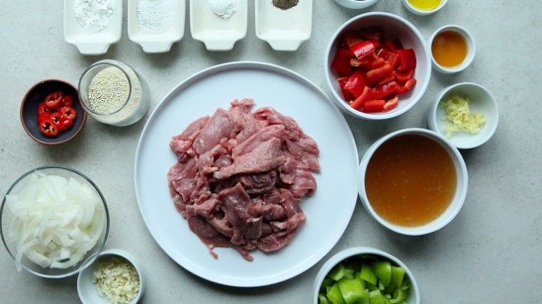 Chinese steak stir-fry ingredients