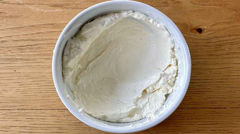 cream cheese and mayo in bowl