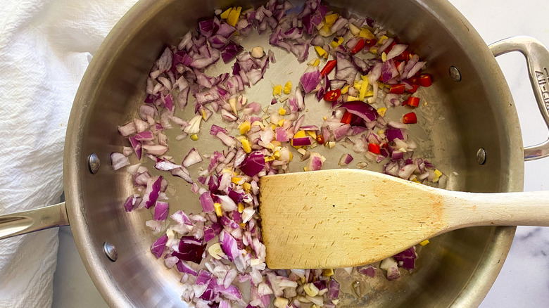 Spicy Garlic Eggplant cooking 