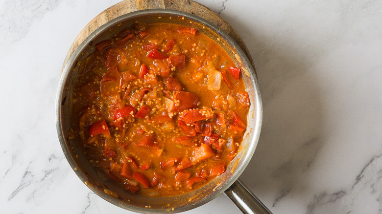 Tomato sauce in pan