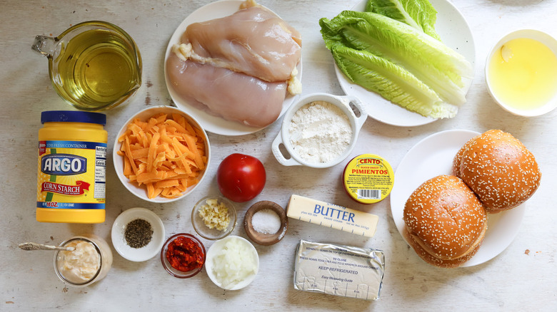 ingredients for pimento cheese chicken sandwiches