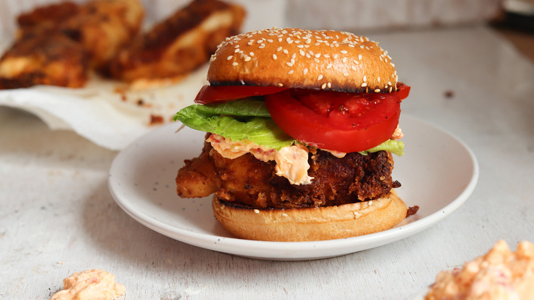 chicken sandwich with pimento cheese