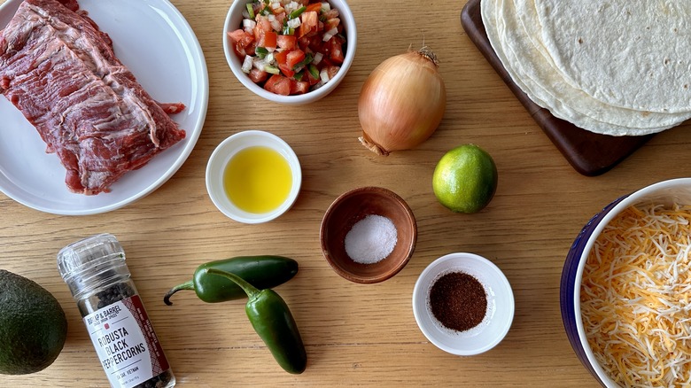 tortillas meat cheese and vegetables