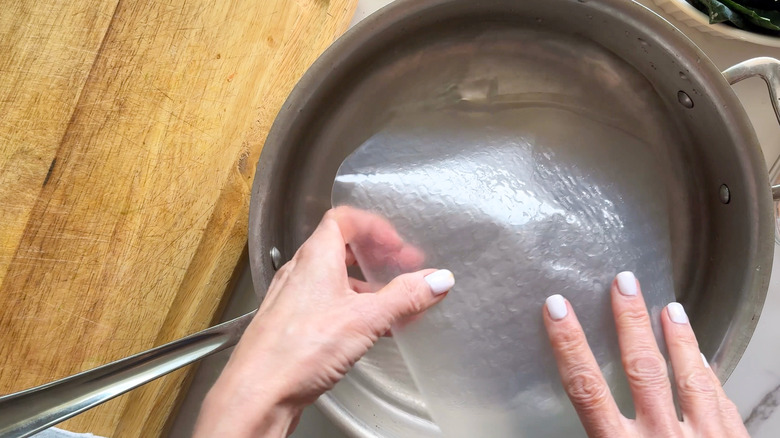 hands with rice paper