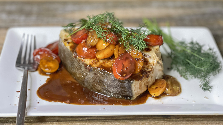 halibut with cherry tomatoes