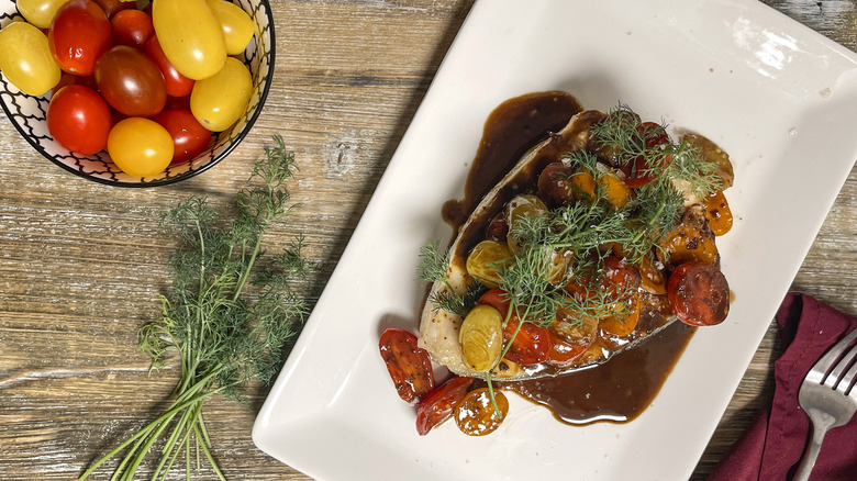 halibut with cherry tomatoes