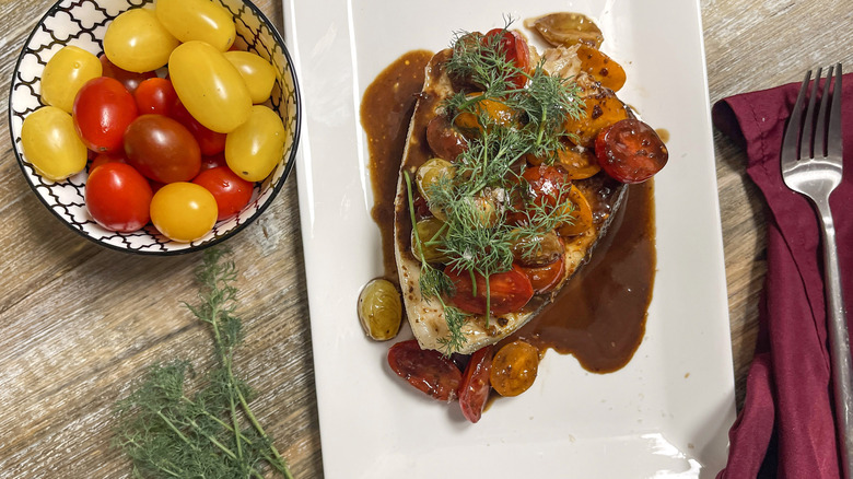 halibut with cherry tomatoes