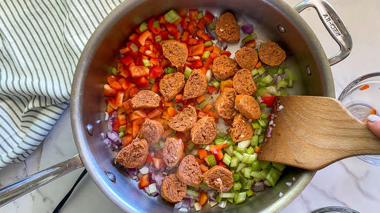 ingredients in frying pan