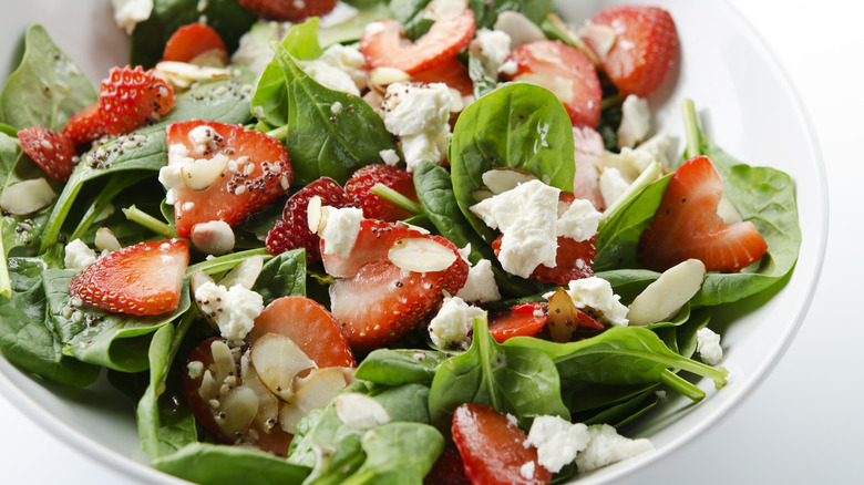 Strawberry, goat cheese salad