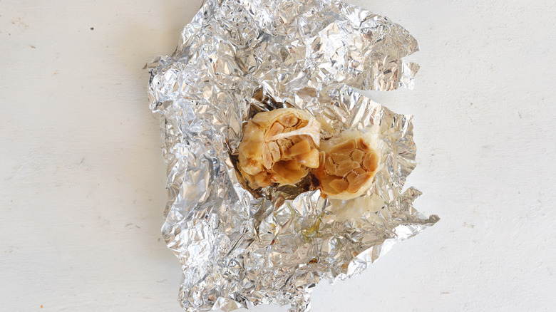 roasted garlic in foil