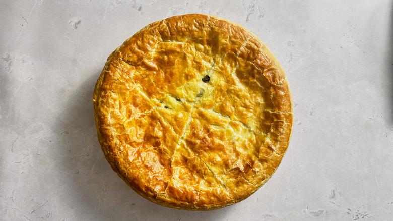 baked pie on table