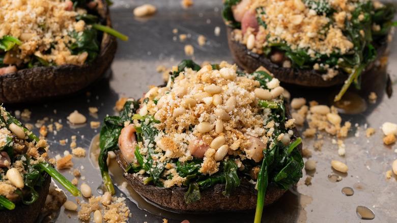 Portobello mushrooms ready to bake