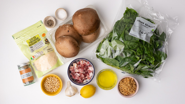 Ingredients for stuffed portobello mushrooms 