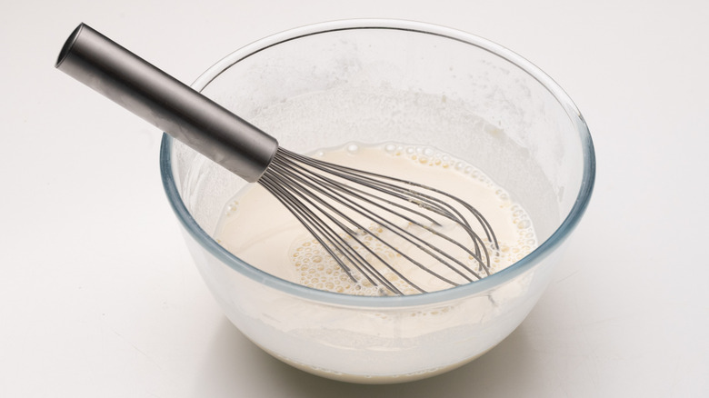 crepe batter in a bowl