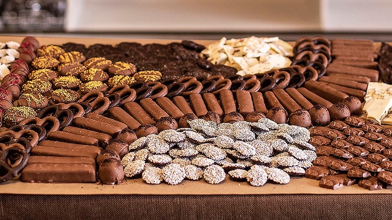 Chocolate charcuterie with sponge candy