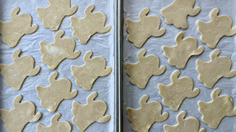 Ghost cut-outs on baking sheets