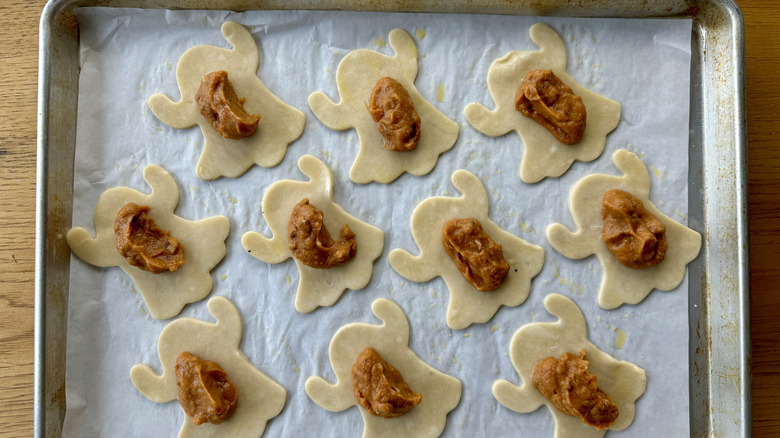 Ghost hand pies filled with sweet potato