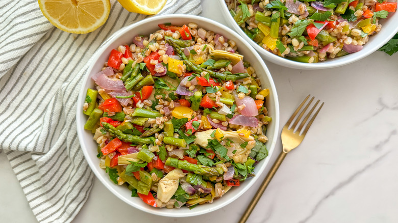 salad in white bowl