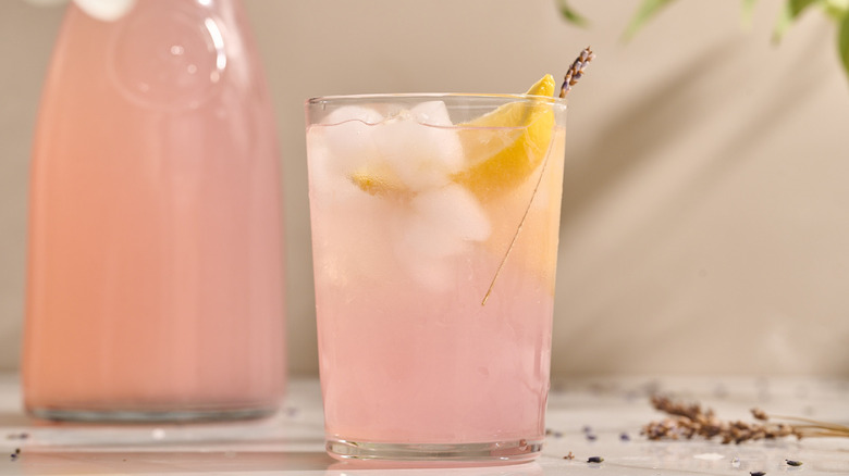 lavender lemonade on a table