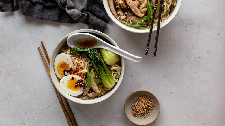 bowls of ramen on table