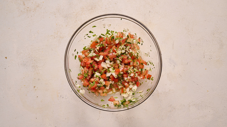 pico de gallo mixed in bowl