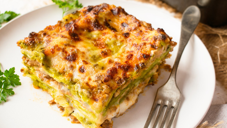 plate of lasagna verde