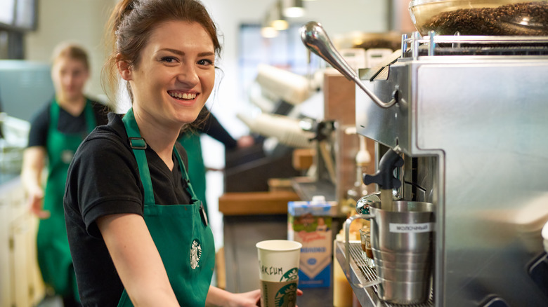 Starbucks baristas coffee making theater