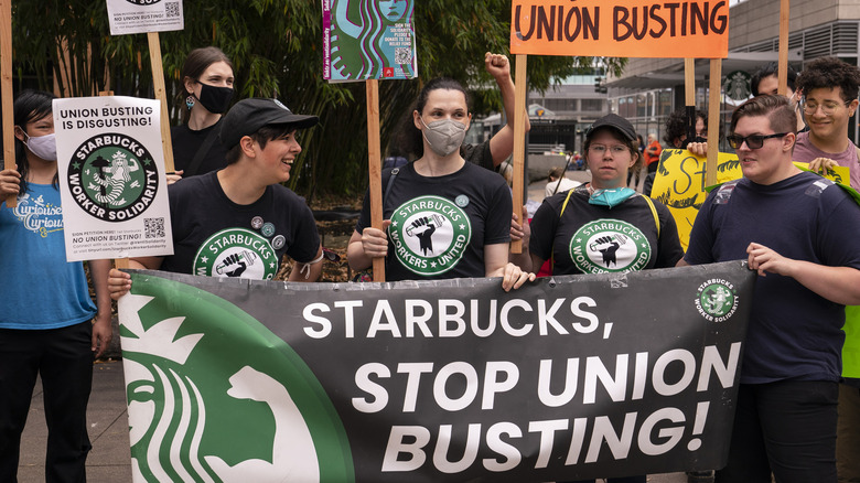 Starbucks union demonstration