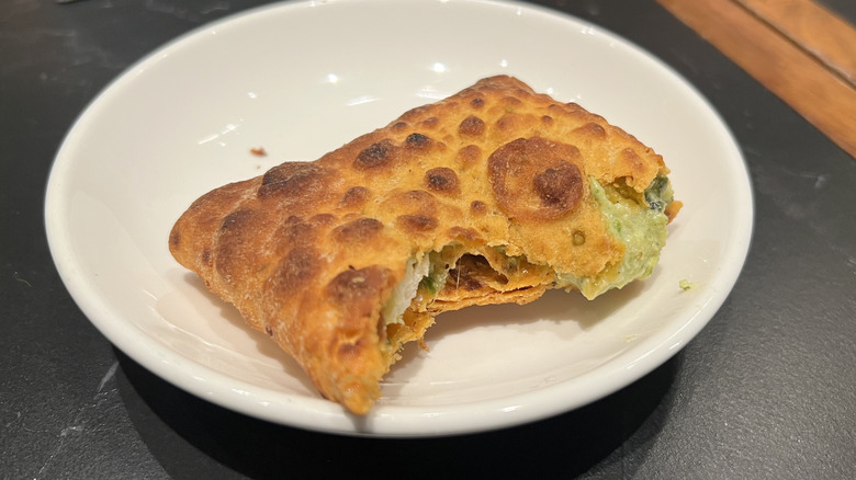 partially eaten Starbucks Jalapeño Chicken Pocket