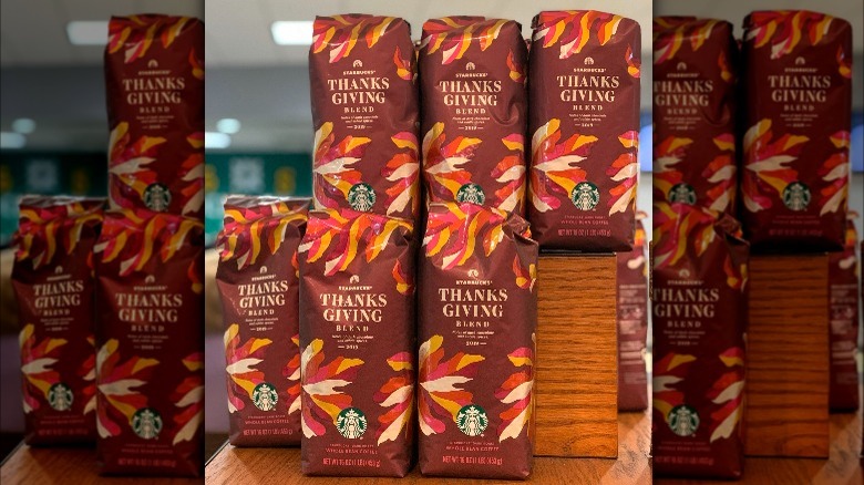 Starbucks Thanksgiving blend on display