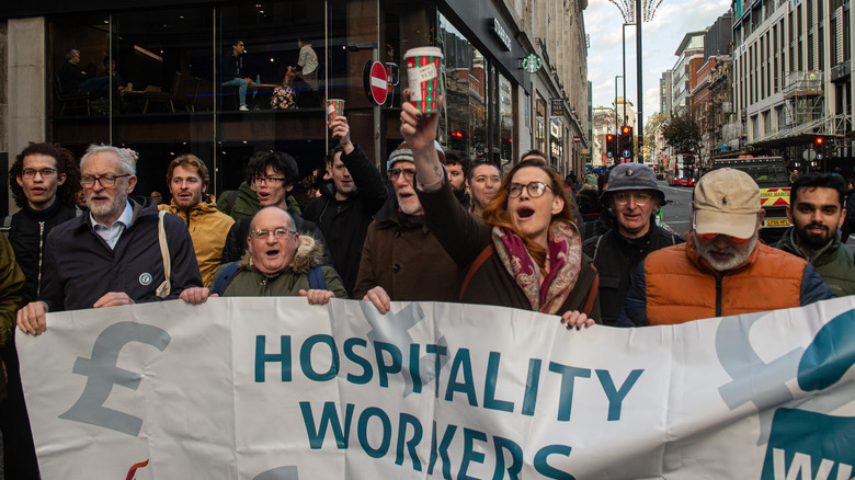 Starbucks employee protest in London