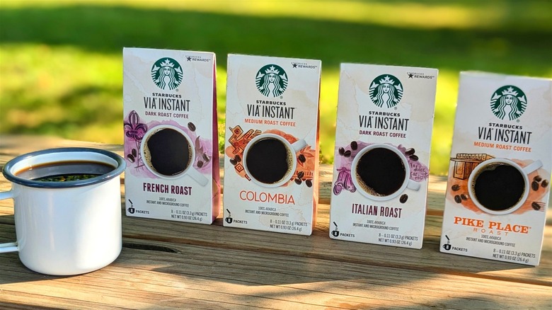 Starbucks VIA instant coffee flavors outside