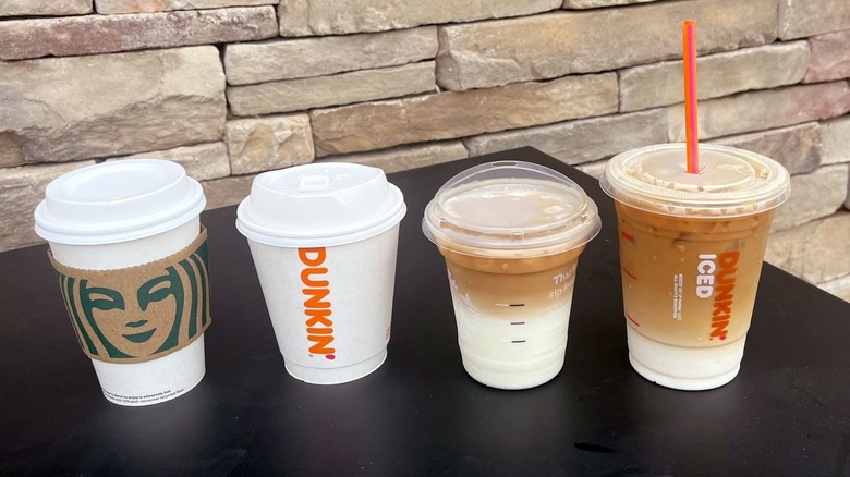 Dunkin' and starbucks macchiatos