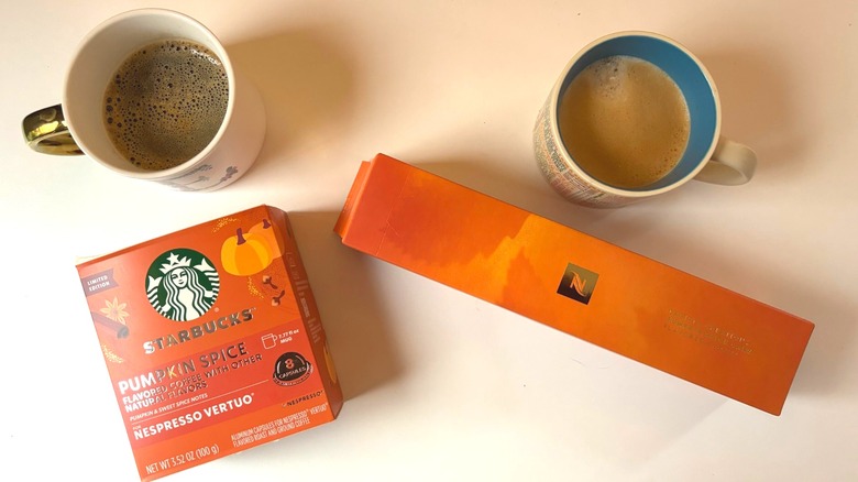 Starbucks, Nespresso pumpkin spice coffees