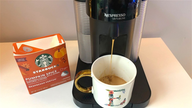 Brewing Starbucks pumpkin spice pod