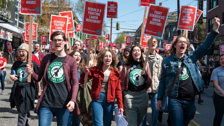 Starbucks workers striking