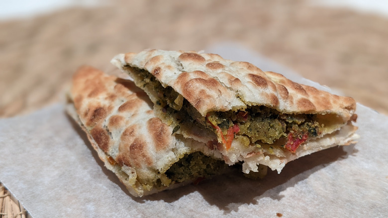 Starbucks Spicy Falafel Pocket sliced