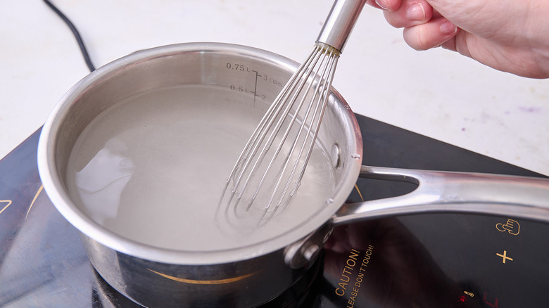 dissolving sugar in pan