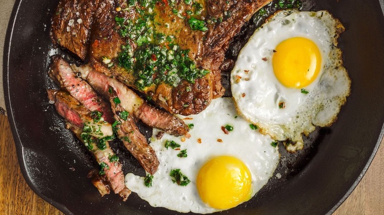 eggs and steak