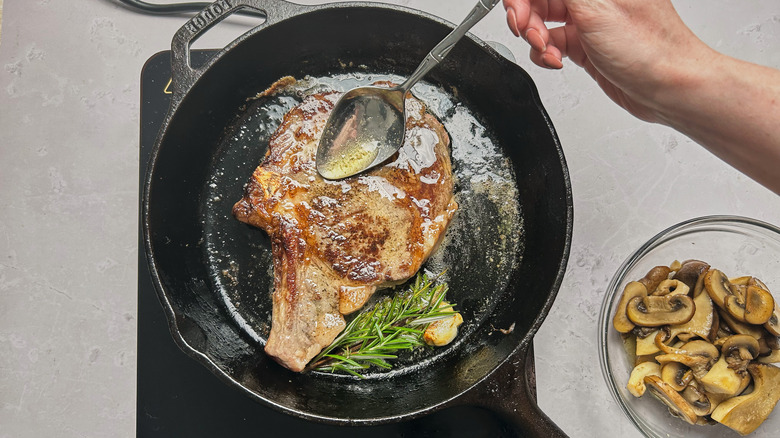 basting steaks with butter