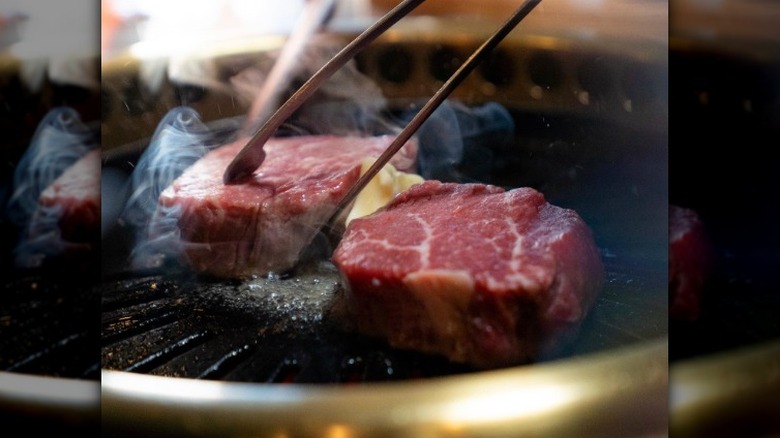 Steak on the grill