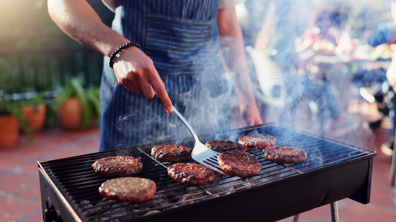 chef cooking with grill