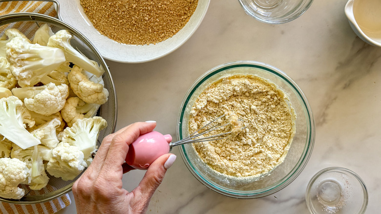 stirring batter