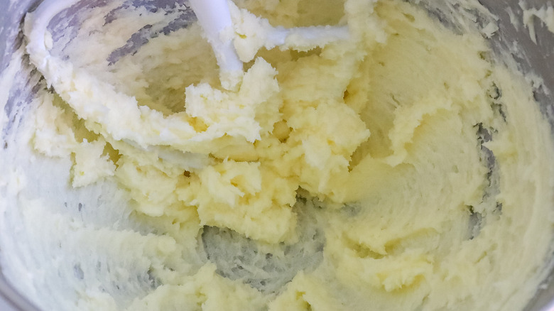 sugar and butter in mixer