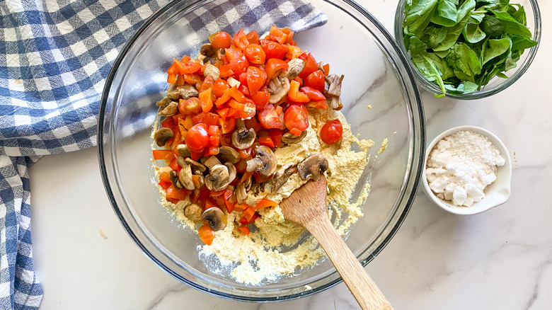 veggies and tofu in bowl