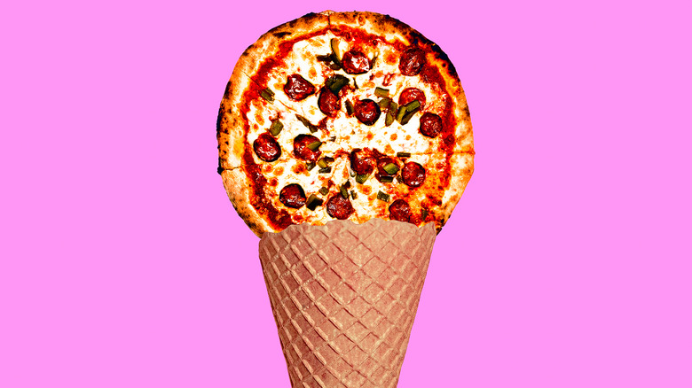 pizza on ice cream cone